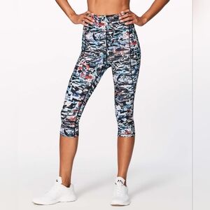 🍀Lululemon Break Free Crop (Nulux 17") in Culture Clash Starlight Black